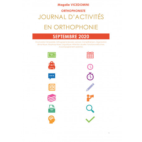 //PDF// Journal d'activités en orthophonie - Septembre //PDF// Journal d'activités en orthophonie - Septembre