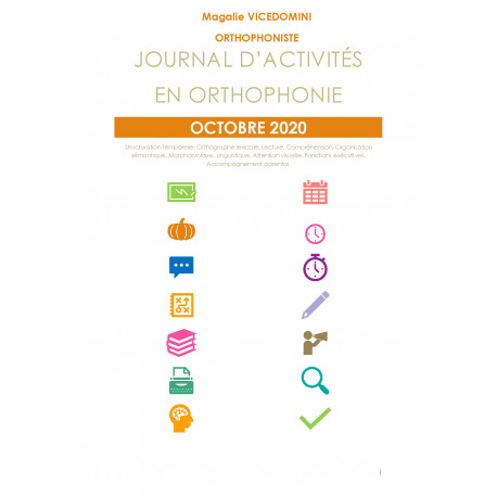 //PDF// Journal d'activités en orthophonie - Octobre //PDF// Journal d'activités en orthophonie - Octobre
