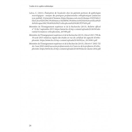 Troubles de la cognition mathématique Troubles de la cognition mathématique