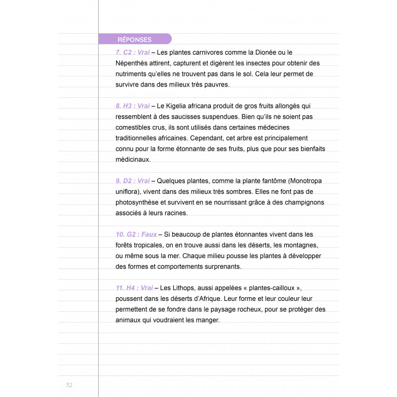 C’est VRAI ou c’est FAUX : les végétaux