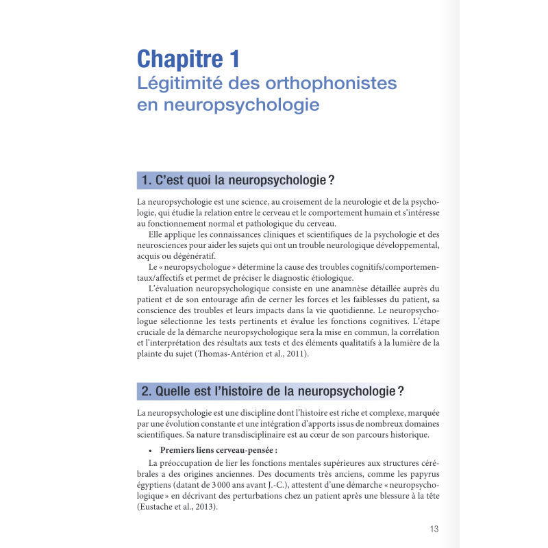 Evaluation des fonctions cognitives chez l’adulte