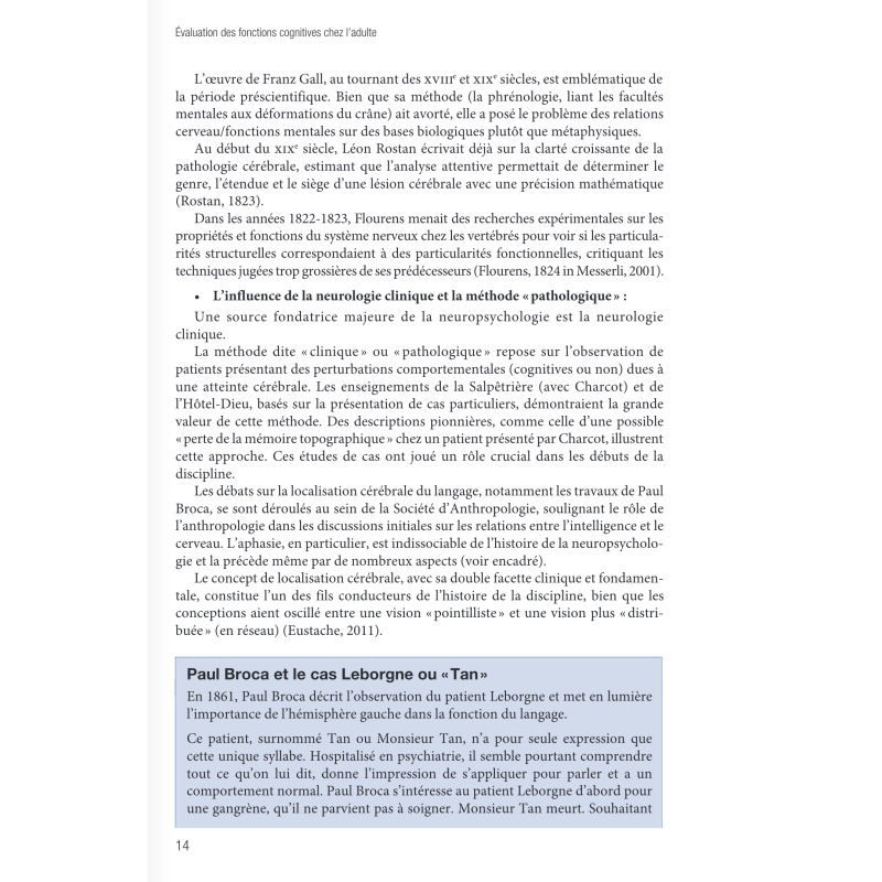 Evaluation des fonctions cognitives chez l’adulte