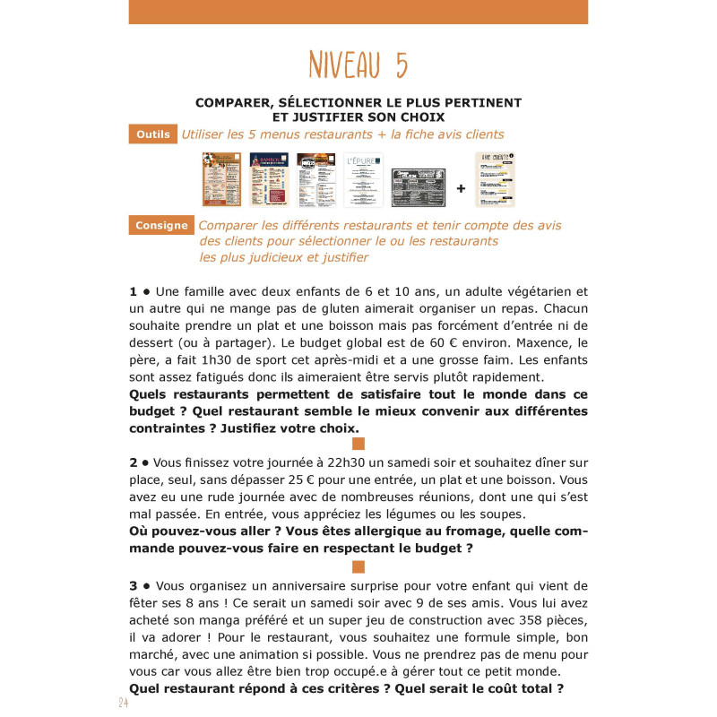 Objectif résolution : au restaurant